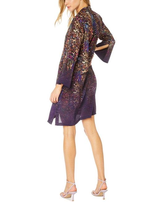 Robert Graham Purple Brenna Silk-blend Mini Dress