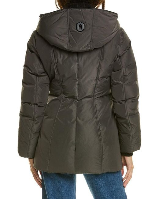 Mackage Gray Adali Leather-trim Down Coat