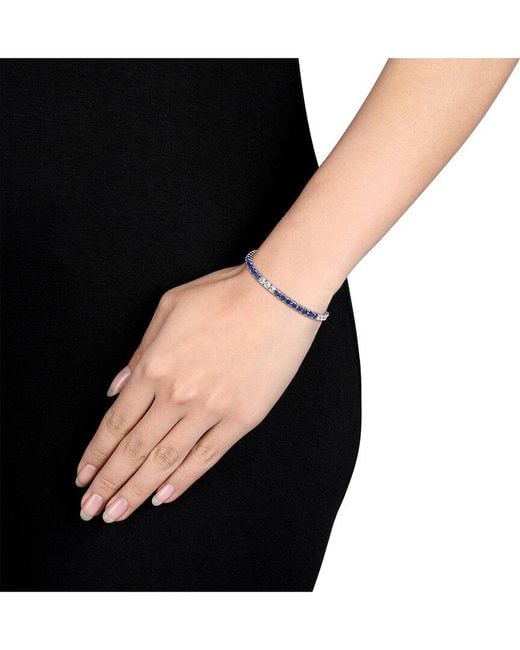 Rina Limor Blue 13.44 Ct. Tw. Lab-Grown Sapphire Tennis Bracelet