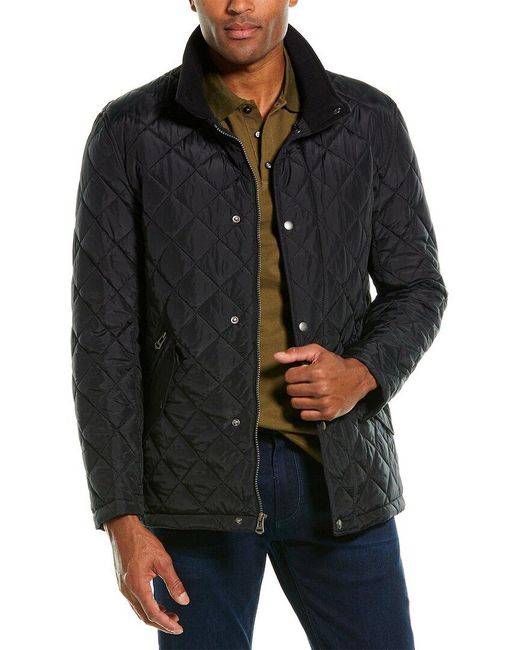 Cole Haan Black Quilted Barn Jacket for men