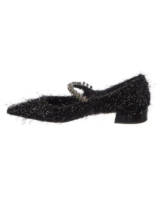 Jimmy Choo Black Bing Tinsel Flat