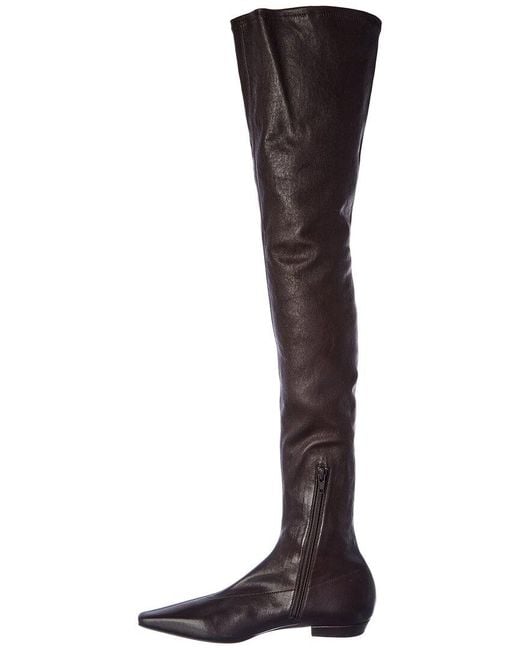 Bottega Veneta Black Almond Leather Over-the-knee Boot
