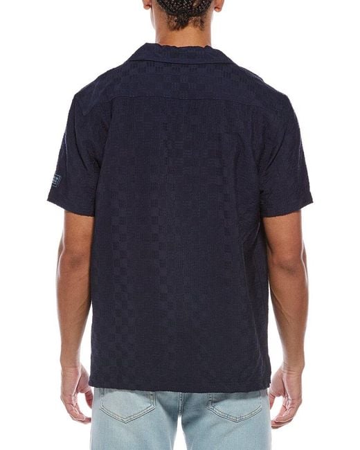 Scotch & Soda Blue Solid Camp Shirt for men