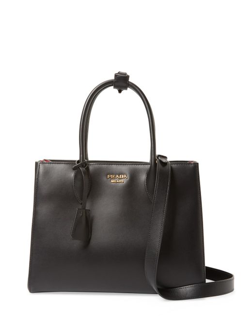 Prada Medium Leather Accordion Tote in Black Lyst