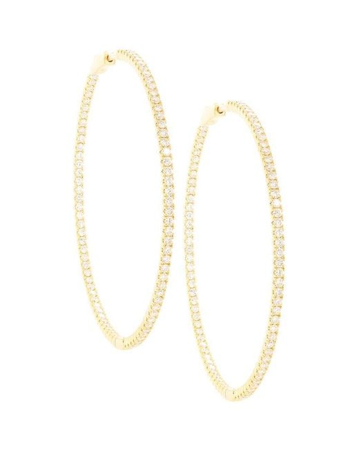 Diana M White Fine Jewelry 18k 3.00 Ct. Tw. Diamond Hoops