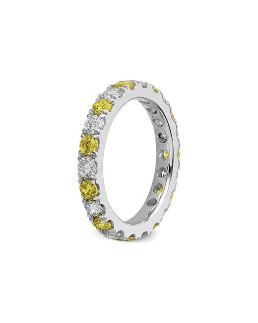 Lab Grown Gemstones White 14K 2.50 Ct. Tw. Lab-Grown Diamond & Lab-Grown Sapphire Eternity Ring