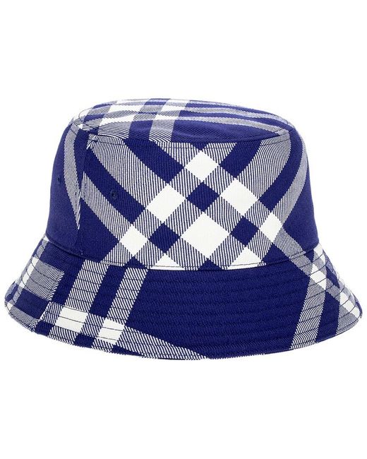 Burberry Blue Check Wool-blend Bucket Hat
