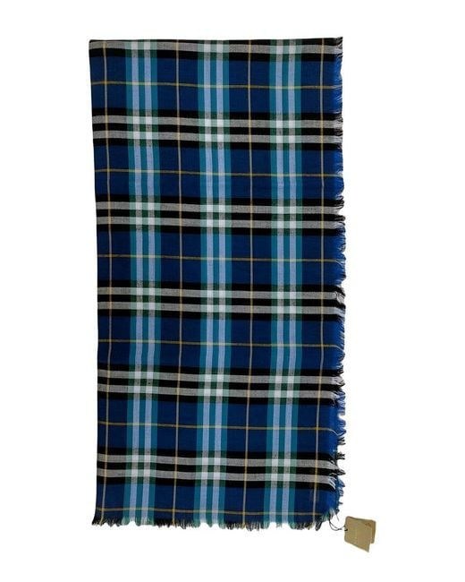 Burberry Blue Wool-Blend Scarf