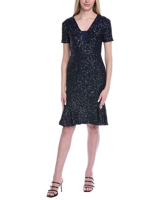 Shani Blue Focus By Velvet Sequin Mini Dress