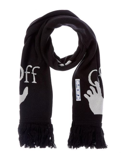 Off-White c/o Virgil Abloh Black Knit Wool-Blend Scarf for men