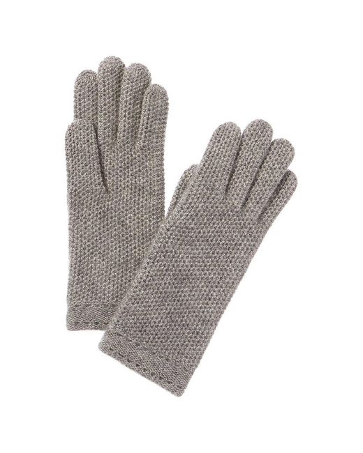 Phenix Gray Honeycomb Knit Cashmere Gloves