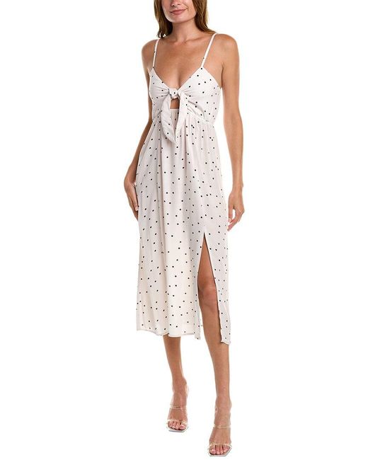 Saltwater Luxe White Tie Bodice Midi Dress