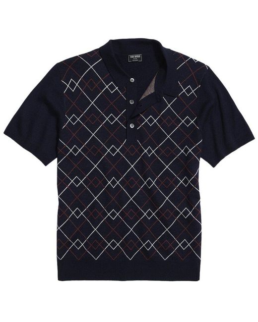 Todd Snyder Blue Wool Polo Shirt for men