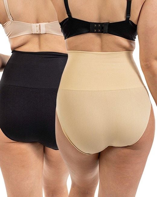 Body Beautiful Natural 2Pk Hi-Waist Full Brief Shaper