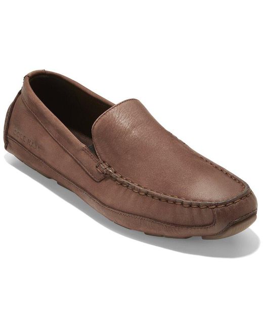 Cole Haan Wyatt Leather Driver in Brown for Men Lyst