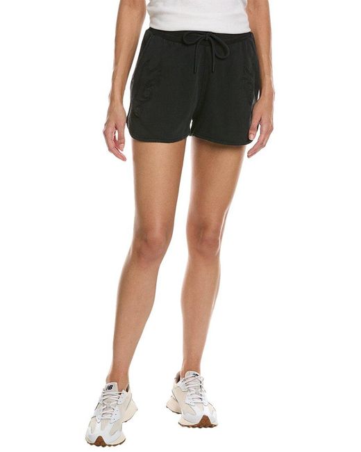 The Kooples Black Embroidered Drawstring Short