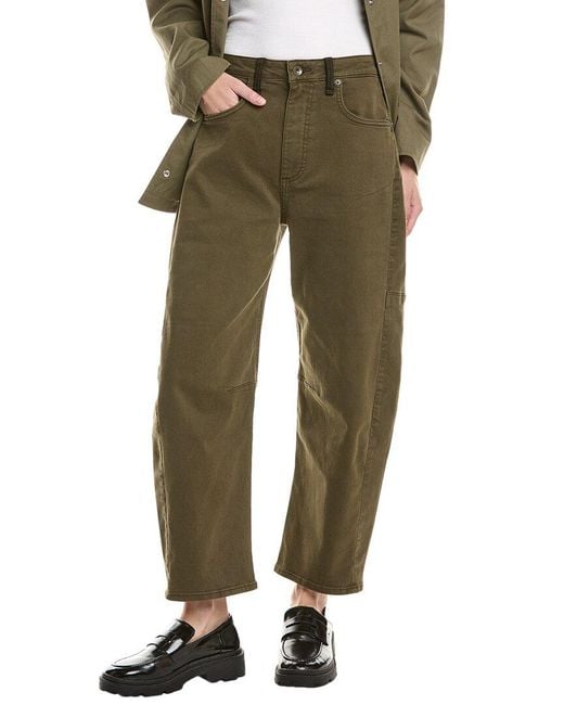 Rag & Bone Green Chase High-Rise Army Combo Barrel Jean