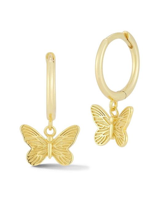Glaze Jewelry Metallic 14k Over Silver Butterfly Hoops