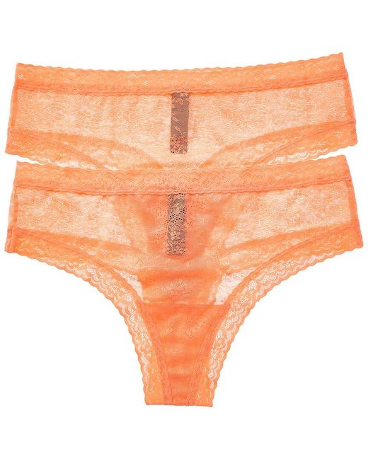 Natori Orange 2Pk Escape Thong