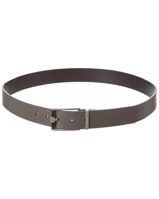 Ferragamo Gray Reversible & Adjustable Leather Belt for men
