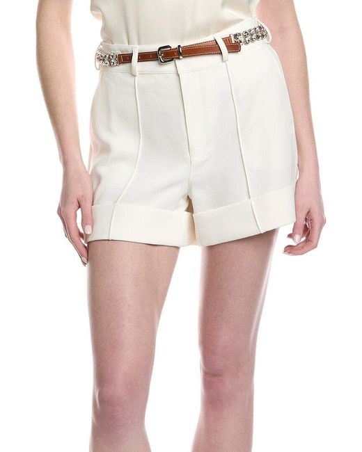 Cinq À Sept Natural Rhinestone Belt Ester Short