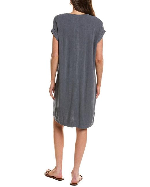 Splendid Blue Lana Linen-Blend Mini Dress