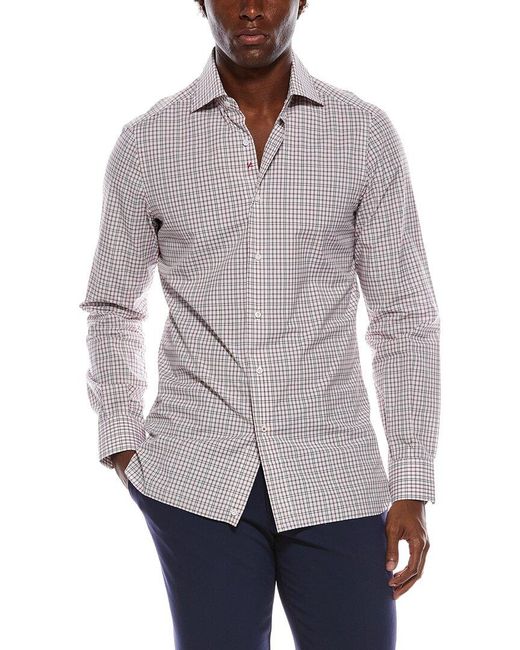 Isaia Gray Milano Shirt for men