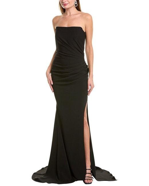 Issue New York Black Strapless Gown