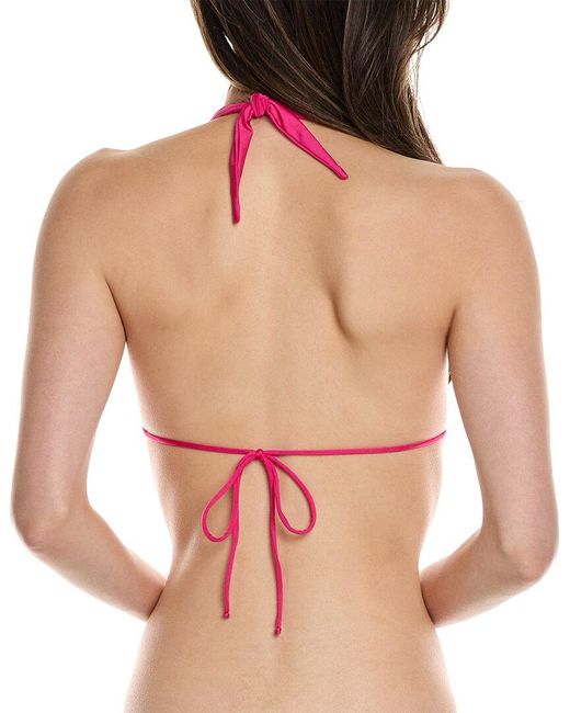 Monica Hansen Pink Money Maker Halter Bikini Top