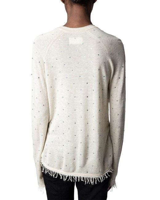 Zadig & Voltaire White Riviera Cashmere Sweater