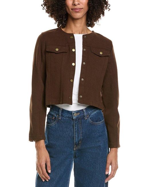 HL Affair Brown Woven Cardigan
