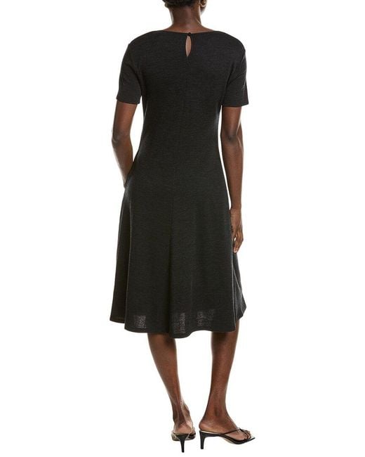 Theory Black Interlock Wool-Blend Dress