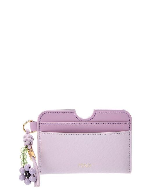 Fendi Purple Ff Diamond Leather Card Case