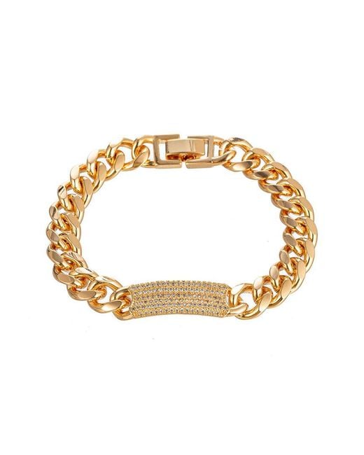 Eye Candy LA Metallic The Luxe Collection Cz Valarie Cuban Name Tag Bracelet