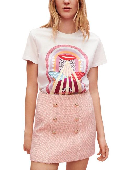 Maje Pink Wool-blend Skirt