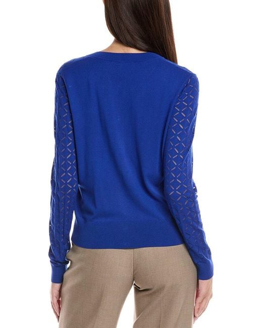 St. John Blue Float Knit Cardigan