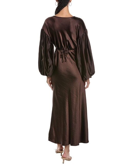 WeWoreWhat Brown Balloon Sleeve Maxi Dress