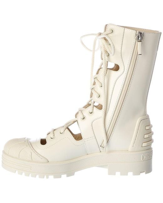 Dior Natural Iron Leather Tall Boot