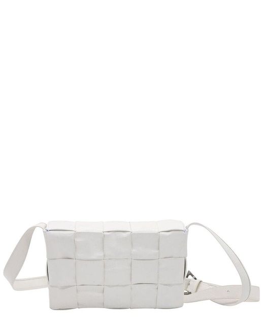 Bottega Veneta White Calfskin Leather Cassette Bag (authentic Pre-loved)