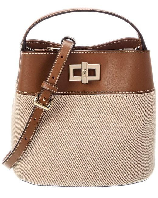 Furla Brown Amelia Mini Leather Bucket Bag