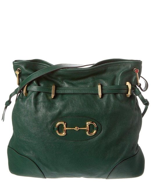 Gucci Green Horsebit 1955 Leather Shoulder Bag
