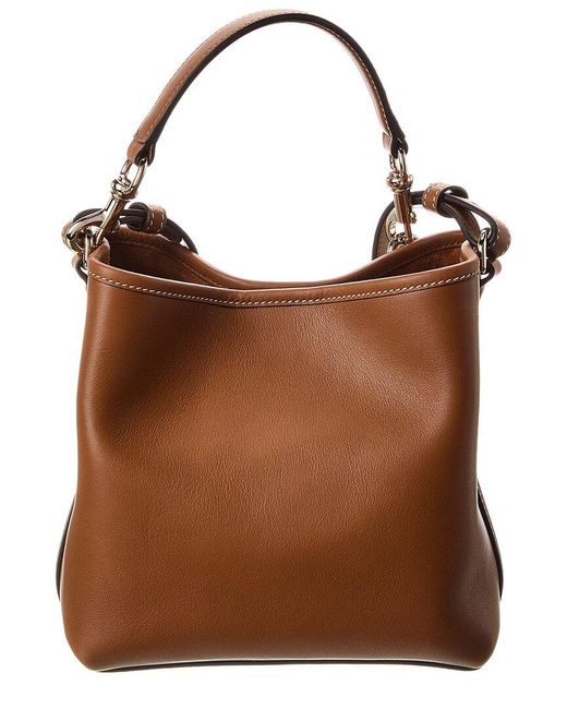 Gucci Brown GG Mini Emblem Leather Bucket Bag