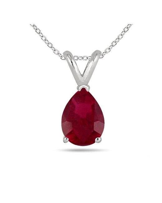 Gemstones Red 14k 0.20 Ct. Tw. Ruby Necklace