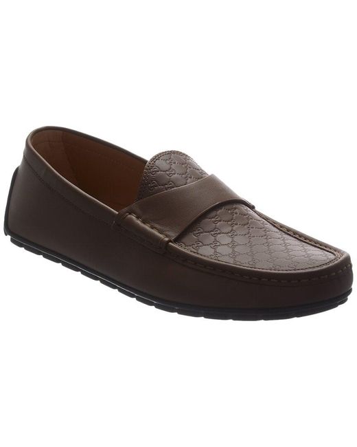 Gucci Brown Microssima Leather Driver for men