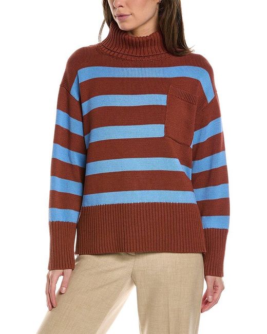 Lafayette 148 New York Striped Silk blend Sweater in Red Lyst UK