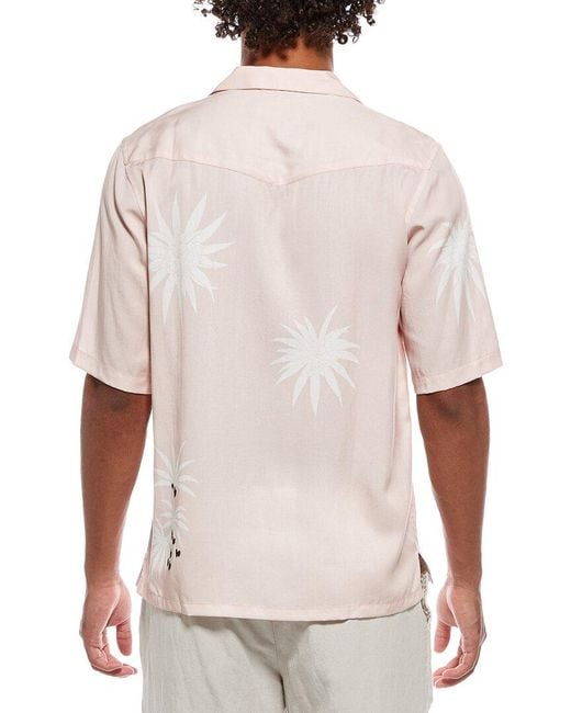 Officine Generale White Officine Generale Eren Palm Tree Print Shirt for men
