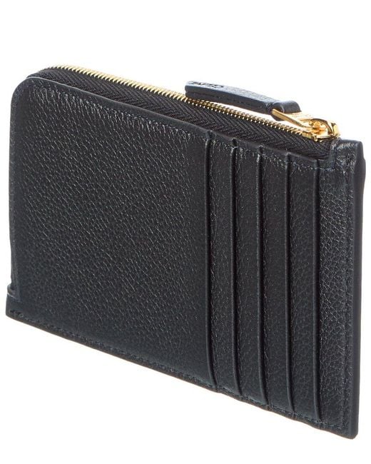 Céline Black Long Leather Zip Card Holder