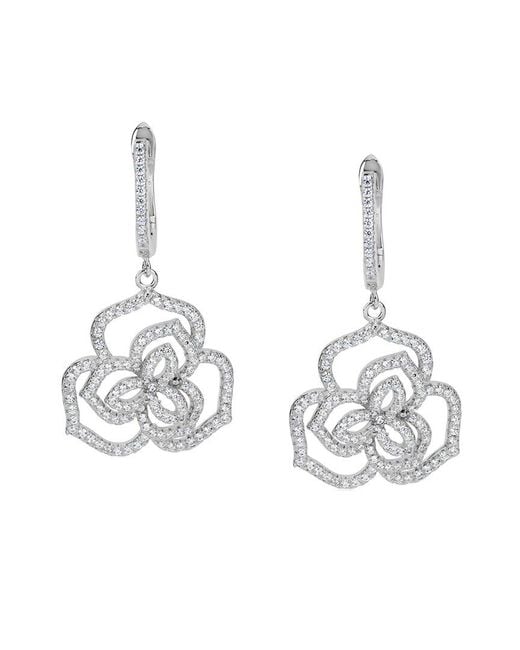 Suzy Levian CZ Jewelry Metallic Suzy Levian Silver Cz Earrings