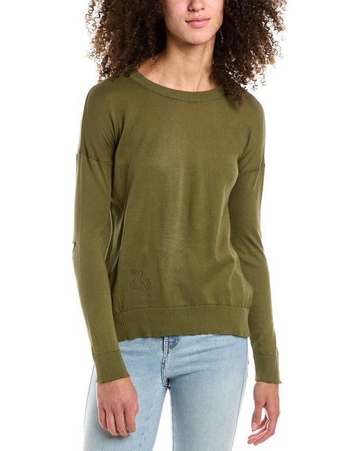 Zadig & Voltaire Green Cici Patch Star Sweater