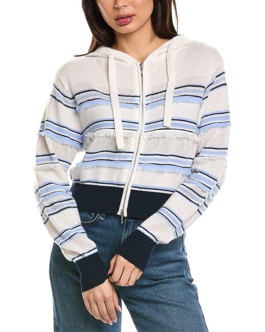 Brodie Cashmere Gray Handbag Stripe Cashmere Hoodie